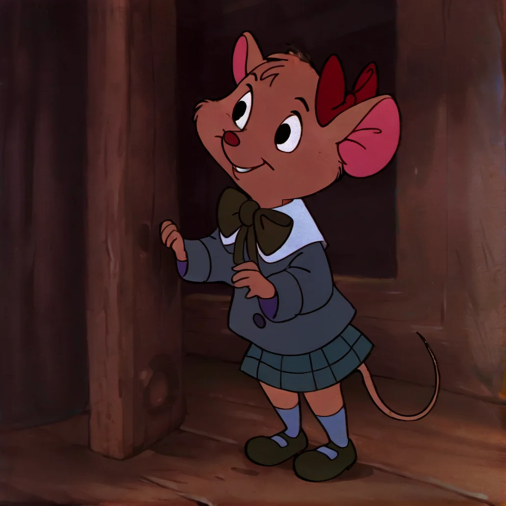 hi res, best quality, solo, female, (source_cartoon), Score_9, score_8, score_7, (masterpiece), best anatomy, small body, young, petite, short, <lora:Olivia_f:1>, animal nose, bow, brown fur, furry, hair bow, mouse ears, mouse tail, olivia_f, retro artstyle, smile, pleated skirt, coat, bowtie, shoes, standing, black eyes, buck teeth