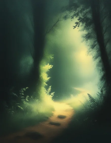 novuschroma style path through a forest <lora:107_novuschroma_1:1>