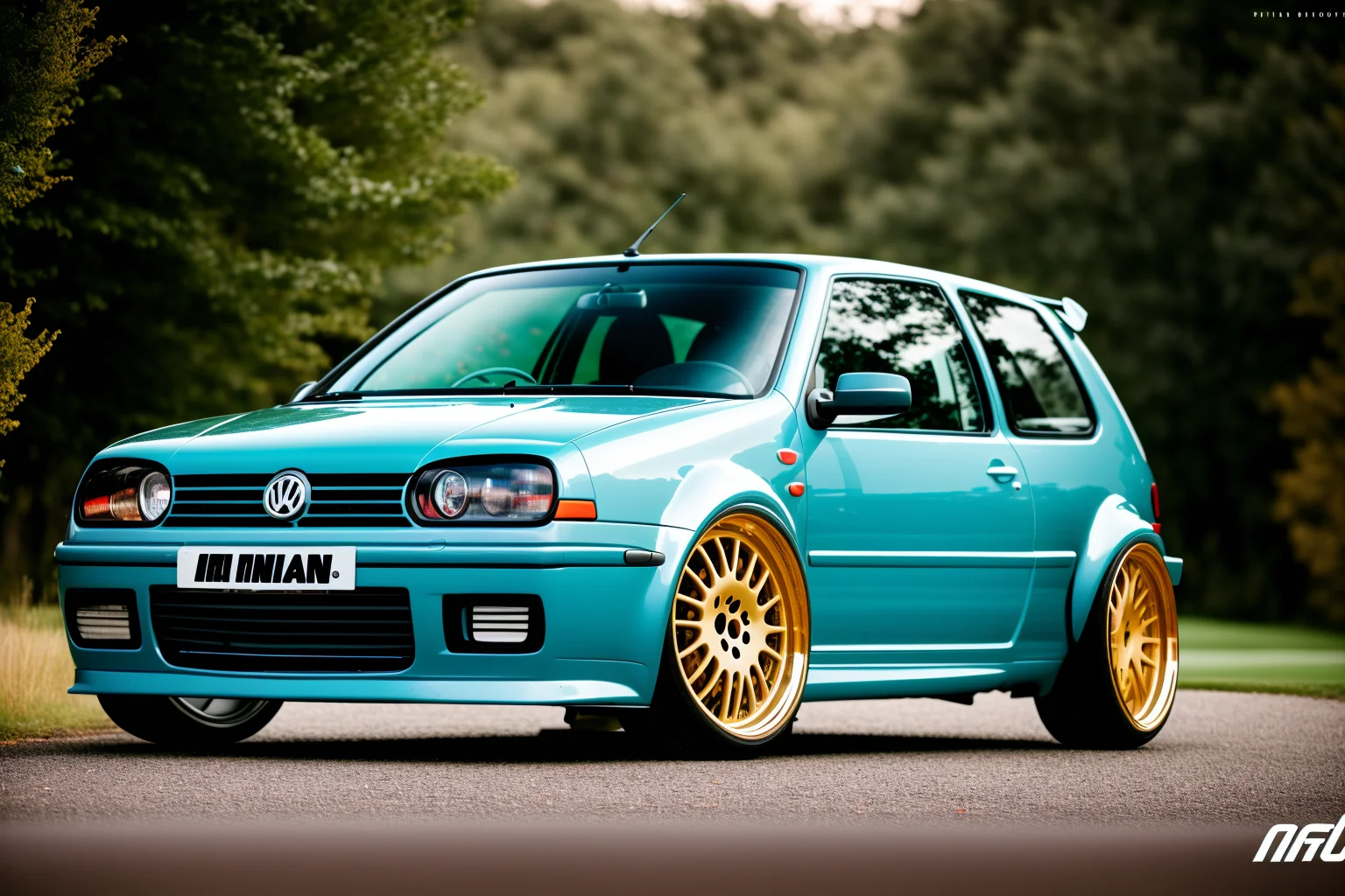 GOLFMK4, custom RALLY car body modified graffiti, NFS, stance, photorealistic, shot by Sony a7iii <lora:GOLFMK4:0.8>