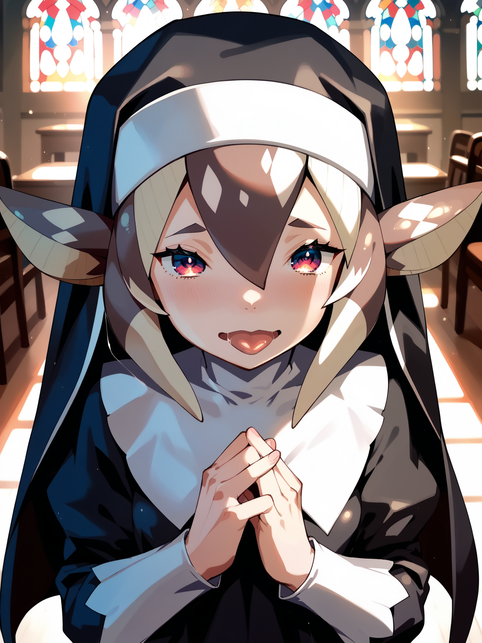(cowboy shot, solo focus:1.1) <lora:happy_tentacle-paisci-v0.1-000028:1>, ht_paisci, (petite:1.2), <lora:Shed_The_Skin's StS_age_slider_v1_initial_release:-1.1> ( :1.1) ( , , ( :1.2) , torogao , (looking at viewer:0.6) :1.2) , indoors, ((dawn :0.6), (blue sky:0.6) :0.8), ( window :0.9), (furniture:0.9), , , , , ( :0.8), church, confessional , (nun uniform:1.2) ( :0.8) score_9, score_8_up, score_7_up, score_6_up, score_5_up, score_4_up, ( [(realistic, photorealistic:1.3):(realistic:1.2):16] [(3d:1.2)::14] :1) <lora:LUUNA's Lunas-NijiJourney-SDXL-B2:0.2>, nijijourney <lora:prgfrg23's Counterfeit-V3.0 Style SDXL_LoRA_Pony Diffusion V6 XL:0.35> <lora:mfcg's mfcgXL:0.12> <lora:reweik's gyokai(himehajime)_PonyXL_style_v01:0.14>