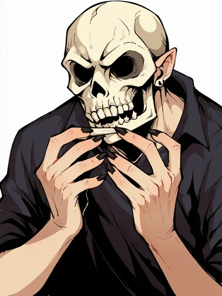 score_9, score_8_up, score_7_up, score_6_up, <lora:l1ckp4p3rXLP:0.7> l1ckp4p3r, solo, skull, 1boy,