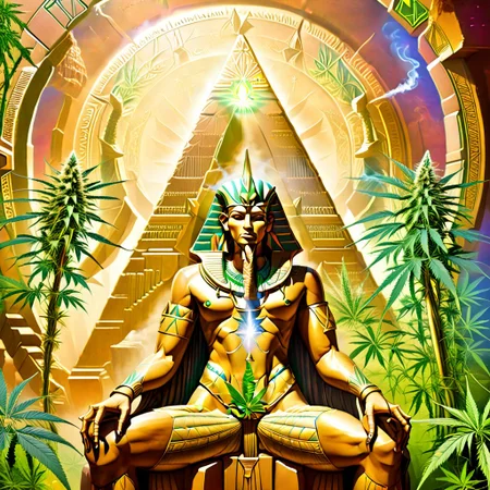 Apophis the Undying smoking jointz in front of the Stargate. marijuana plant