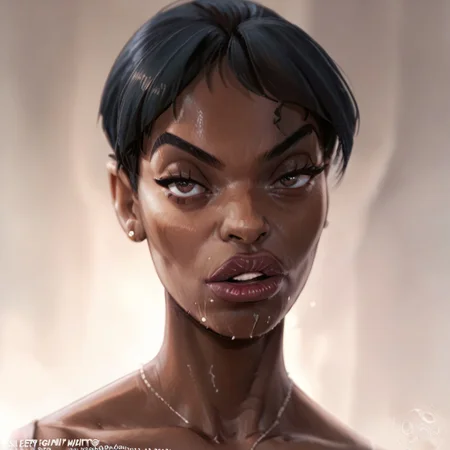 score_9, score_8_up, score_7_up,Violet White,dark skin,short hair,1 girl