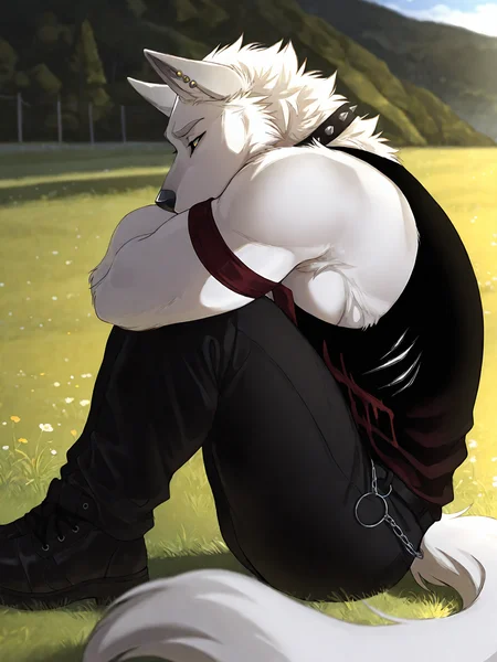 <lora:HarukiIL4:0.8>, haruki, male, solo, sitting, grass, on floor, side view, edgy outfit,
BREAK masterpiece, best quality, amazing quality, very aesthetic,highres, absurdres, detailed background,