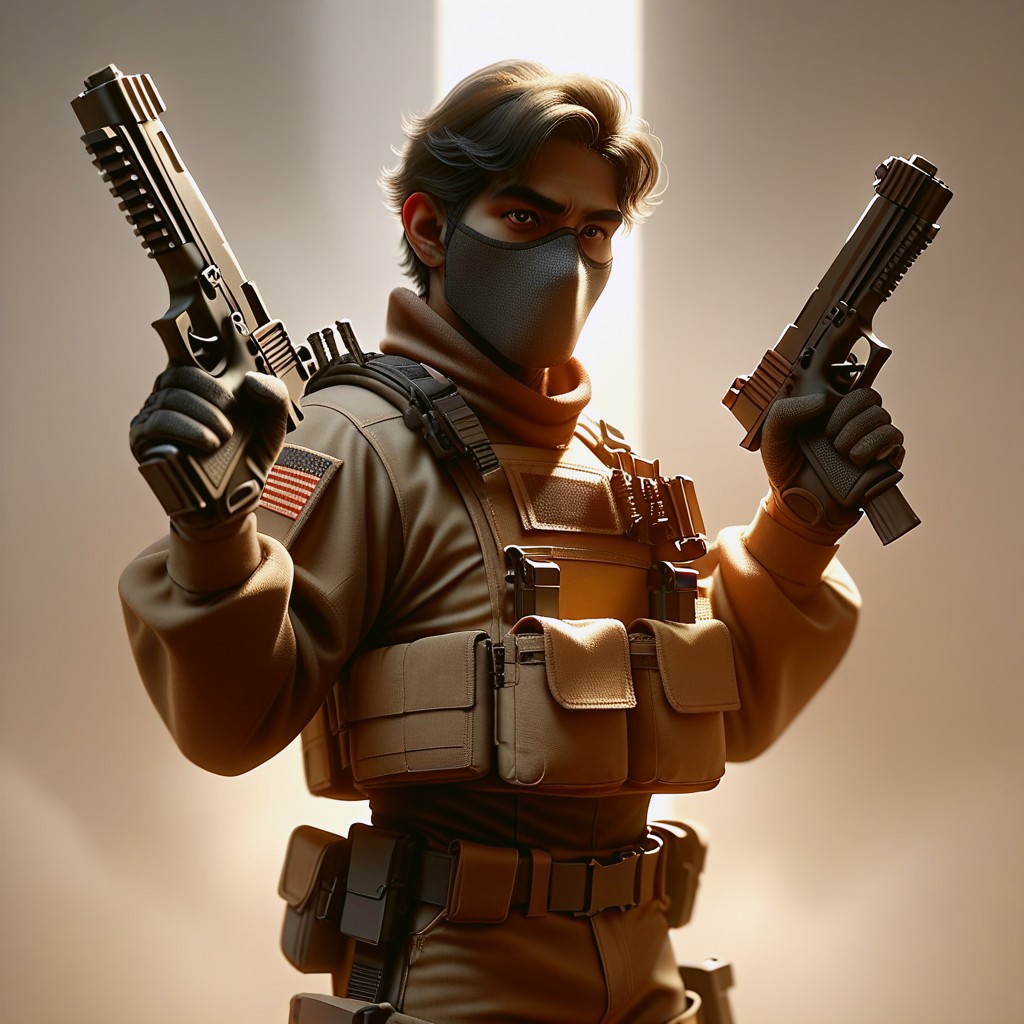 score_9, score_8_up, score_7_up, score_6_up, score_5_up, score_4_up, 
ho1ding-weap0n, 1boy, holding Dual wield pistols
military