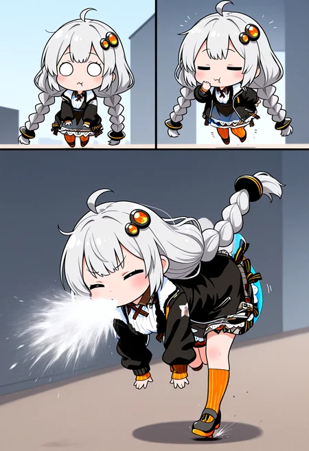 masterpiece, best quality, amazing quality,
chibi, bent over, jumping, kizuna akari,
<lora:SpitTake:1> spit take, spitting,