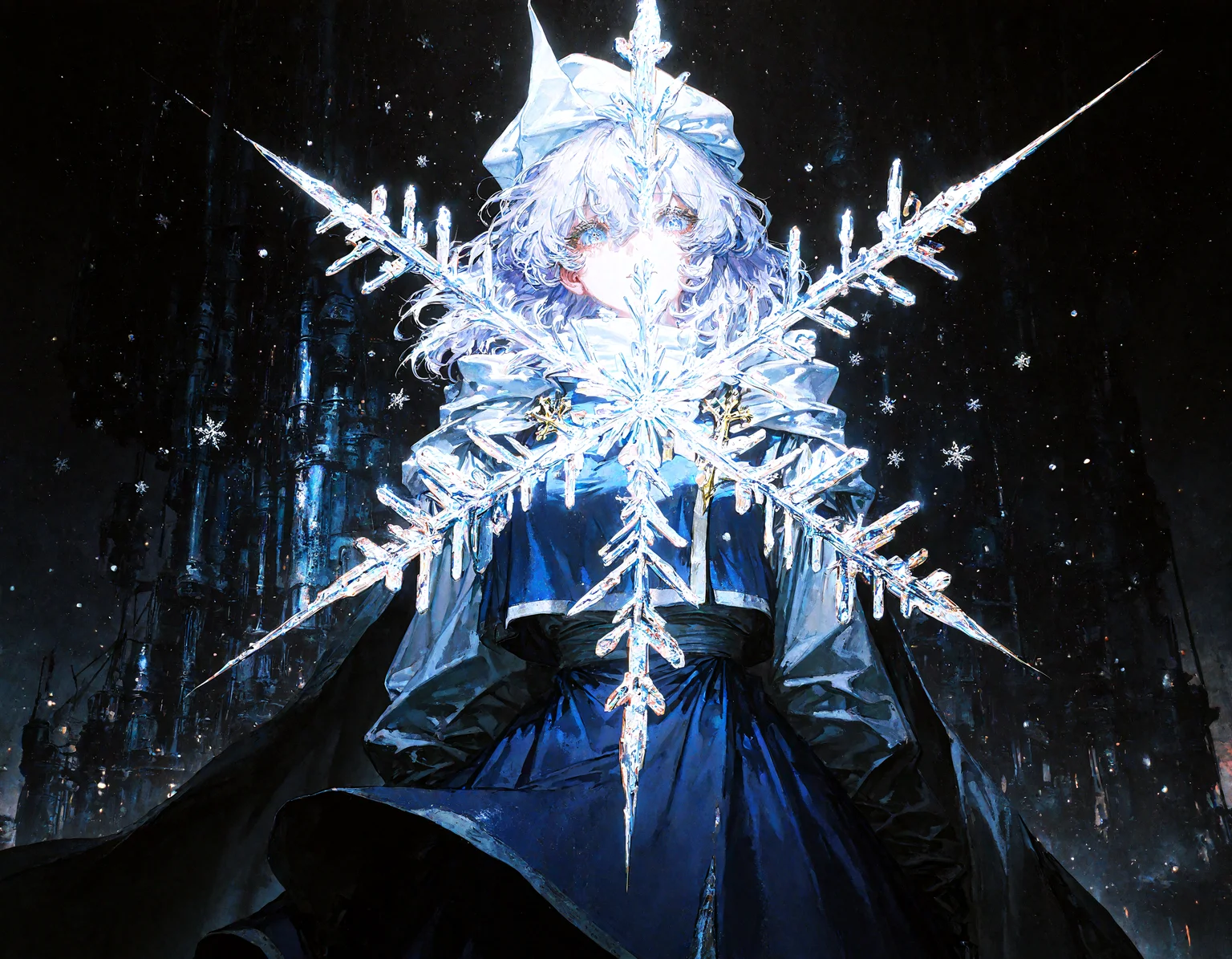 1girl, letty_whiterock, snowflakes,  looking at viewer,
rella, rolua, negative space, cinematic shot, very awa,quasarcake, retro_artstyle, retro,
masterpiece, best quality, amazing quality, very aesthetic, absurdres,  newest, (volumetric lighting), <lora:Snowflake:0.7>,<lora:ponyv5_noobE11_1_adamW:0.6>, <lora:add-detail-xl:0.5>, <lora:cfg_scale_boost:0.5>, <lora:retro_scifi_artstyle:0.6>, <lora:USNR STYLE_XL_loha:0.6>