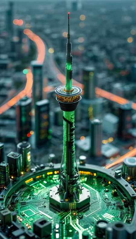 circuitboard (Milad Tower) (Tehran), ((focus))