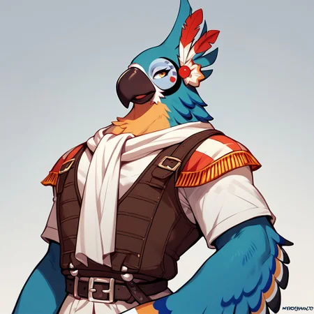 score_9, score_8_up, score_7_up, <lora:Kass-000009:1.0>, kass, bird boy, clothed, standing,