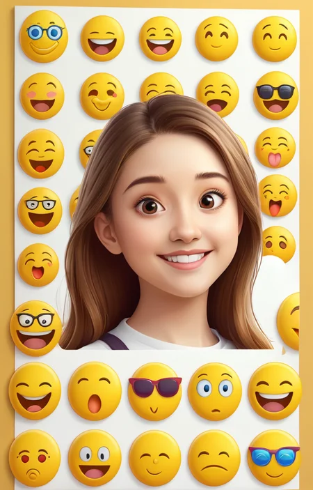 masterpiece,best quality,<lora:tbh374-sdxl:0.6>,illustration,style of emoji,emoji sheet tech genius teenage girl