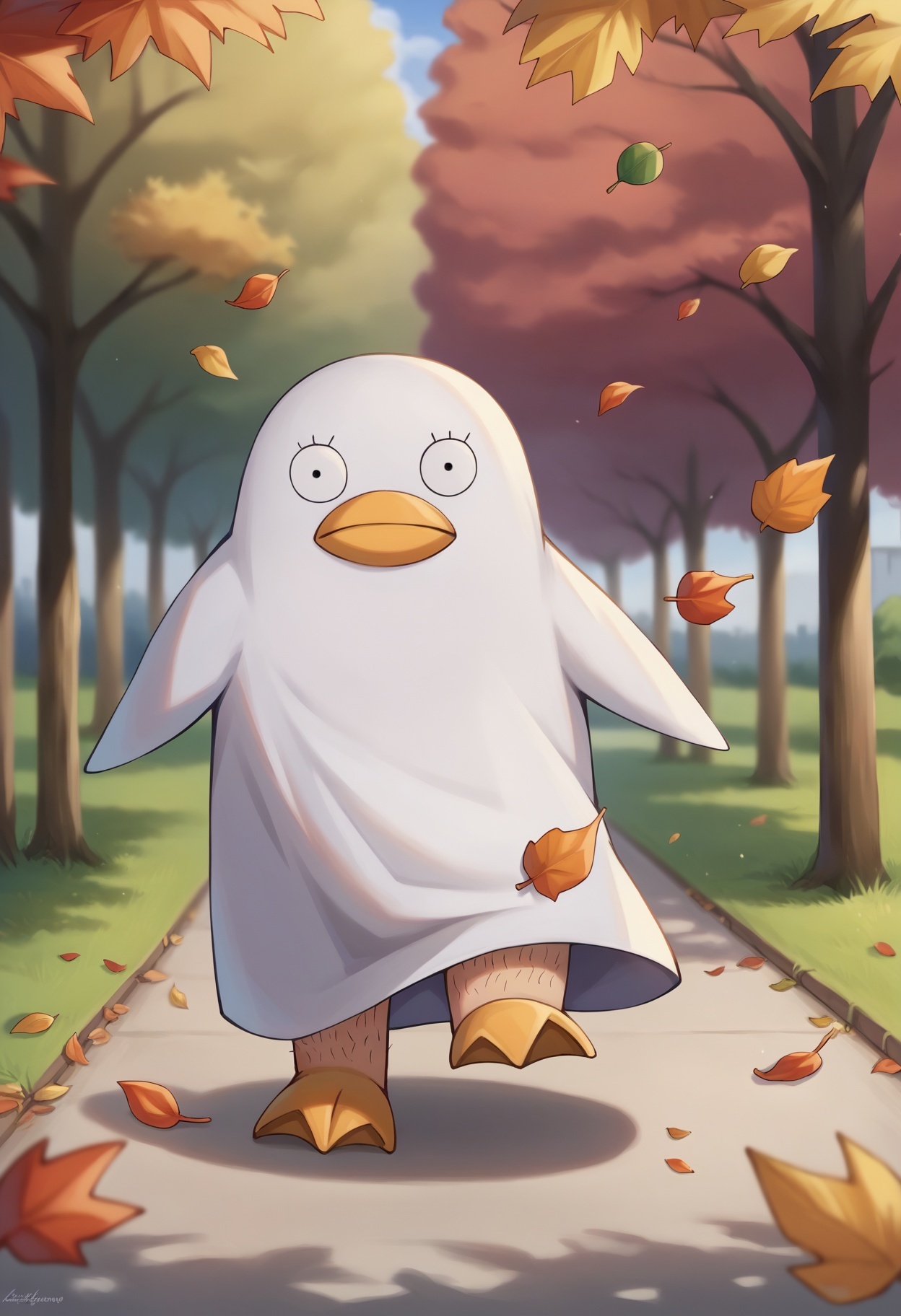 ScorEmCo-v1, BGEmbDet-v1, source anime,  
 RythElizabethPony, Elizabeth \(Gintama\), hairy legs, park, white clothes, wind lift, wind, leaves,
<lora:ElizabethGintamaPony:1.2>