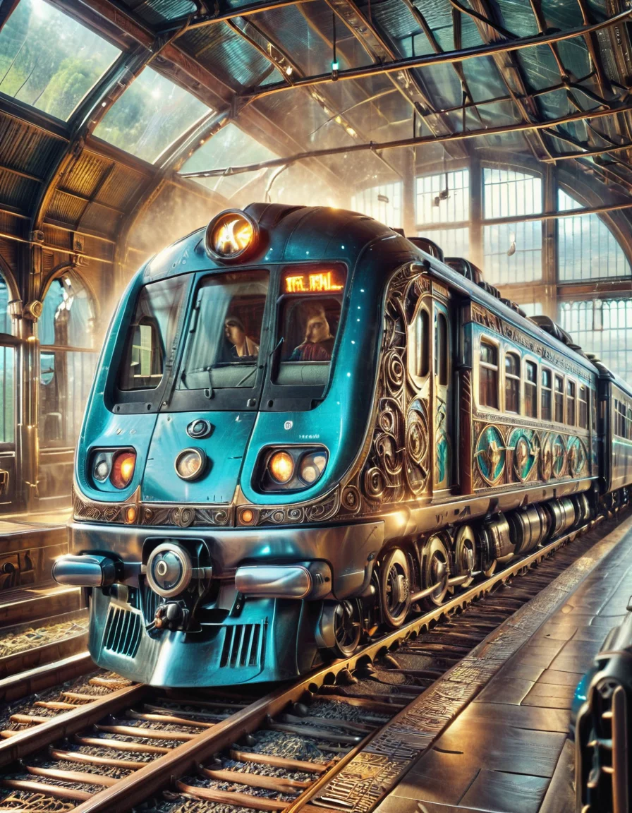 cinematic still outatimelora, train . emotional, harmonious, vignette, 4k epic detailed, shot on kodak, 35mm photo, sharp focus, high budget, cinemascope, moody, epic, gorgeous, film grain, grainy, outatimelora, train, magical atmosphere, beautiful, highly detailed, professional, fair, magic, real, full detail, intricate, elegant, sharp focus, modern, futuristic, cinematic, new, color, creative, light, artistic, appealing, pretty, perfect, saturated colors, best, quality, amazing, great composition, clear, crisp, fantastic, symmetry