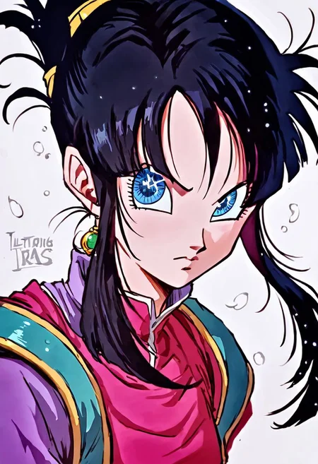 score_9_up, score_8_up, score_7_up, Score_6_up, Score_5_up, Score_4_up, source_anime, (masterpiece, perfectly detailed, detailed face, detailed eyes, beautiful eyes), (ultra HD quality details), 8K, extremely detailed, highres, Mevak_PS, videldbz, black hair, blue eyes,