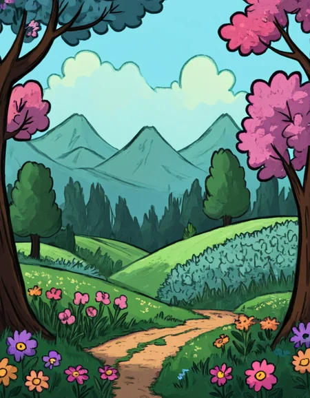 novuschroma style landscape in spring <lora:105_novuschroma_1:1>