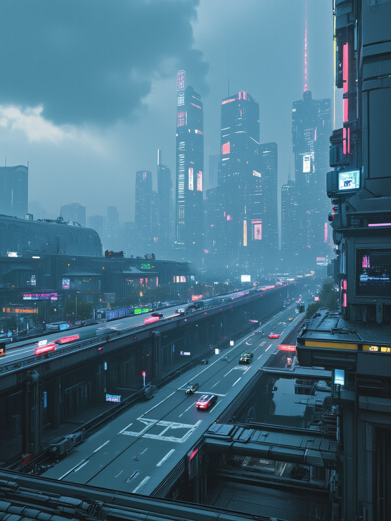 <lora:Space_Worlds_01__Poetic_flux2:1>  sw01p_flux, driving on the highway over a underwater cyberpunk city, giant waves,