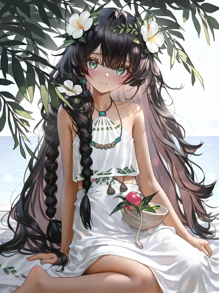 1girl,fatutu,looking at viewer,smile,solo,white background,simple background,,wariza,dark skin,<lora:fatutu-000012:1>, masterpiece, best quality, very aesthetic, absurdres,newest, incredibly absurdres,, (artist:reoen:0.826446),(artist:machi:0.9),(artist:ningen_mame:0.9),(artist:sho_(sho_lwlw):0.9),(artist:rhasta:0.9),(artist:wlop:0.7),(artist:ke-ta:0.6),(fkey:0.5),(tianliang duohe fangdongye:0.5),(hiten \(hitenkei\):0.6),best quality,amazing quality,(artist:onineko:0.826446),very aesthetic,bokeh, Wisadel,