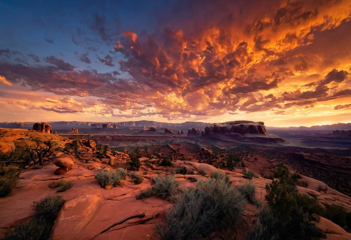 Sunset over arches national park, utah, <lora:Earth35:0.4>