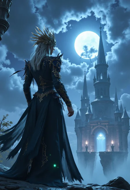 High atop a floating citadel carved from gleaming marble, a masked priestess with iridescent feathers braided into her hair conducts a celestial choir of winged creatures, their voices echoing through swirling twilight skies.
   , aidmabaldursgate3, aidmafluxpro1.1, aidmaimageupgrader