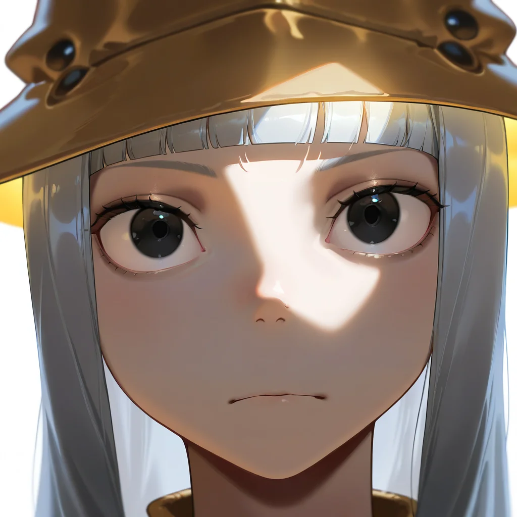 masterpiece, best quality, amazing quality, very aesthetic, absurdres, newest, volumetric lighting
souleaterstyle,ErukaFrog,
1girl,solo,long hair,looking at viewer,bangs,hat,closed mouth,grey hair,blunt bangs,black eyes,portrait
masterpiece, best quality, amazing quality, very aesthetic, absurdres, newest, volumetric lighting,
, <lora:soul_eater_illustrious:0.8>,