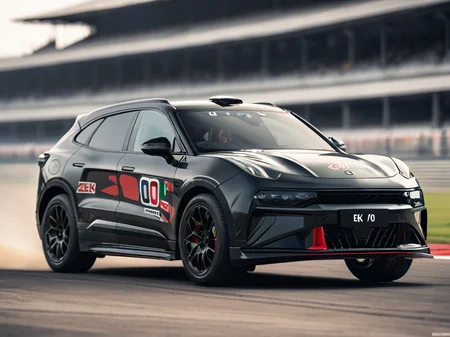 car,zeekr 001,simple background,(car racing around the track, with racing stickers on the body, track version of the SUV,motion blur:1.4),
<lora:zeekr 001:0.8>,, masterpiece, best quality,