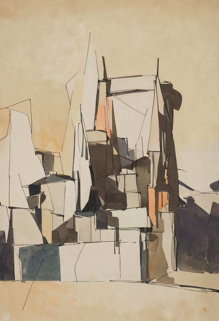 (Silhouette of a house on the cliff beside coast, flat painting background:1.5),
(abstract painting, impressionism, watercolor, oil painting brushstrokes, oil painting texture:1.3),
(brutalist architecture, BRIGHT green AND DARK BROWN color palette, curve LINE, circle, ellipse, core), AK, abstract, deconstruction, geometry, geometric composition,paint painting,harmonious colors, black frame,rectangle, tilt, flat painting, framex, horizontal, Constructivism, Fauvism, LW, Architecture sketch