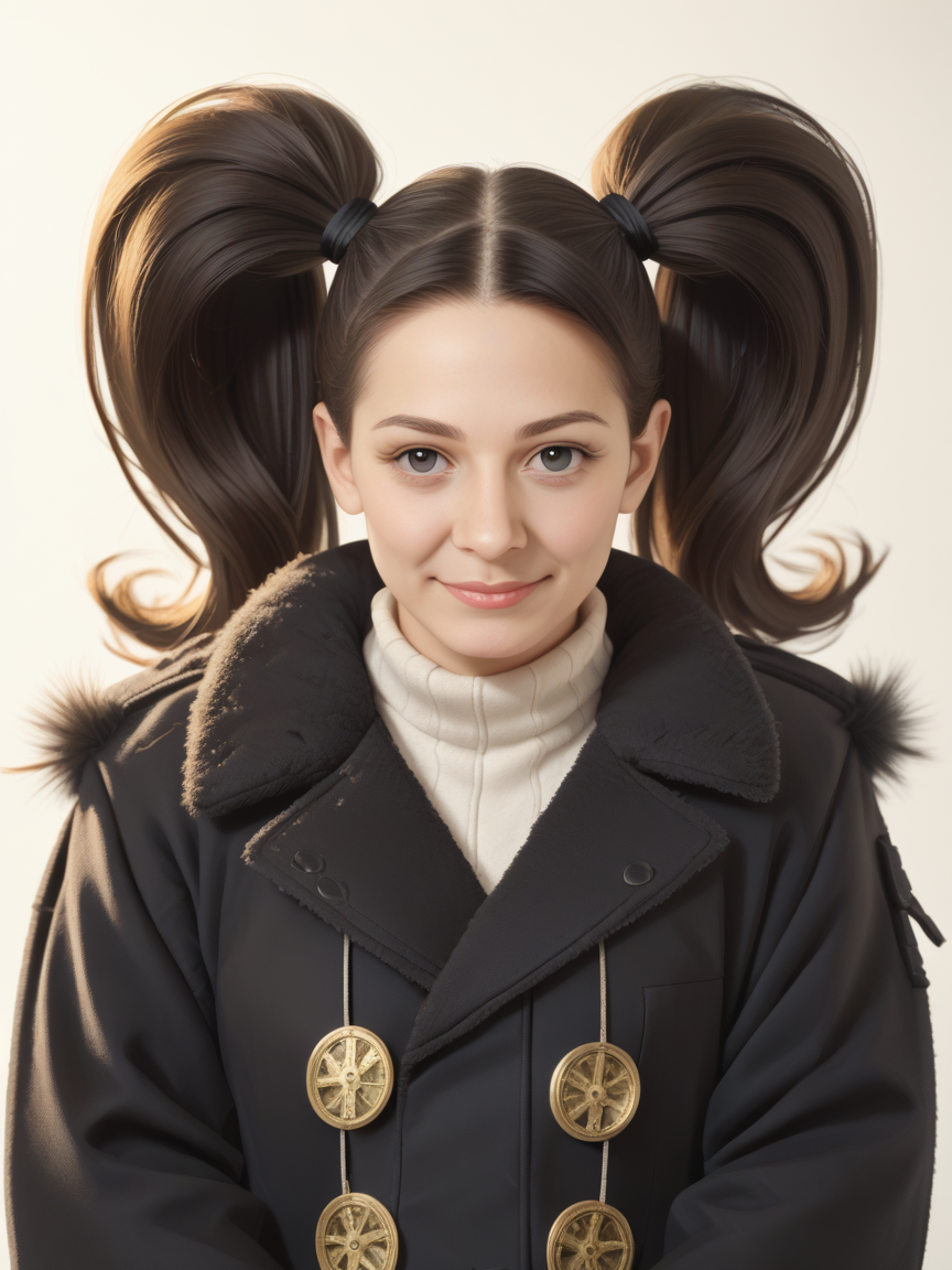 score_9, score_8_up, score_7_up, best quality, masterpiece, 4k, uncensored, perfect lighting, very aesthetic, anime, BREAK
cute 1girl with black (mega twintails),, 
duffle coat, 
photograph, realistic,
seductive smile,