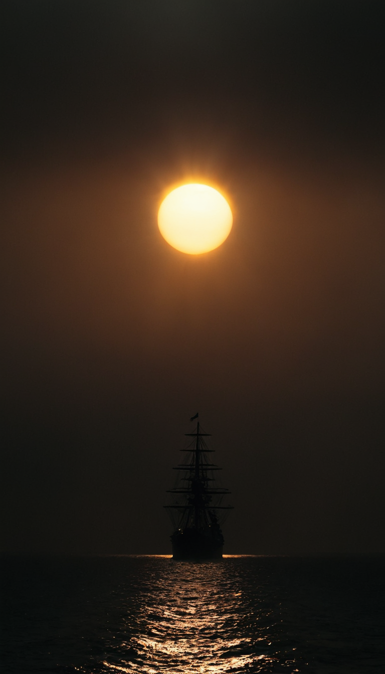 Dark, sun, ship, <lora:Dart_1_00:1.0>