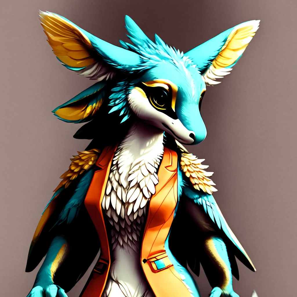 <lora:zavali_xl_2:1>avali female ,(avali:1.5) ,((ultra-detailed)), (four ears:1.9), (raptor body:1.3) , (fluffy chest:0.7),(winged arms:1.3) , ((3 fingers)), feather cover ,front view, (solo:1.9) raptor head