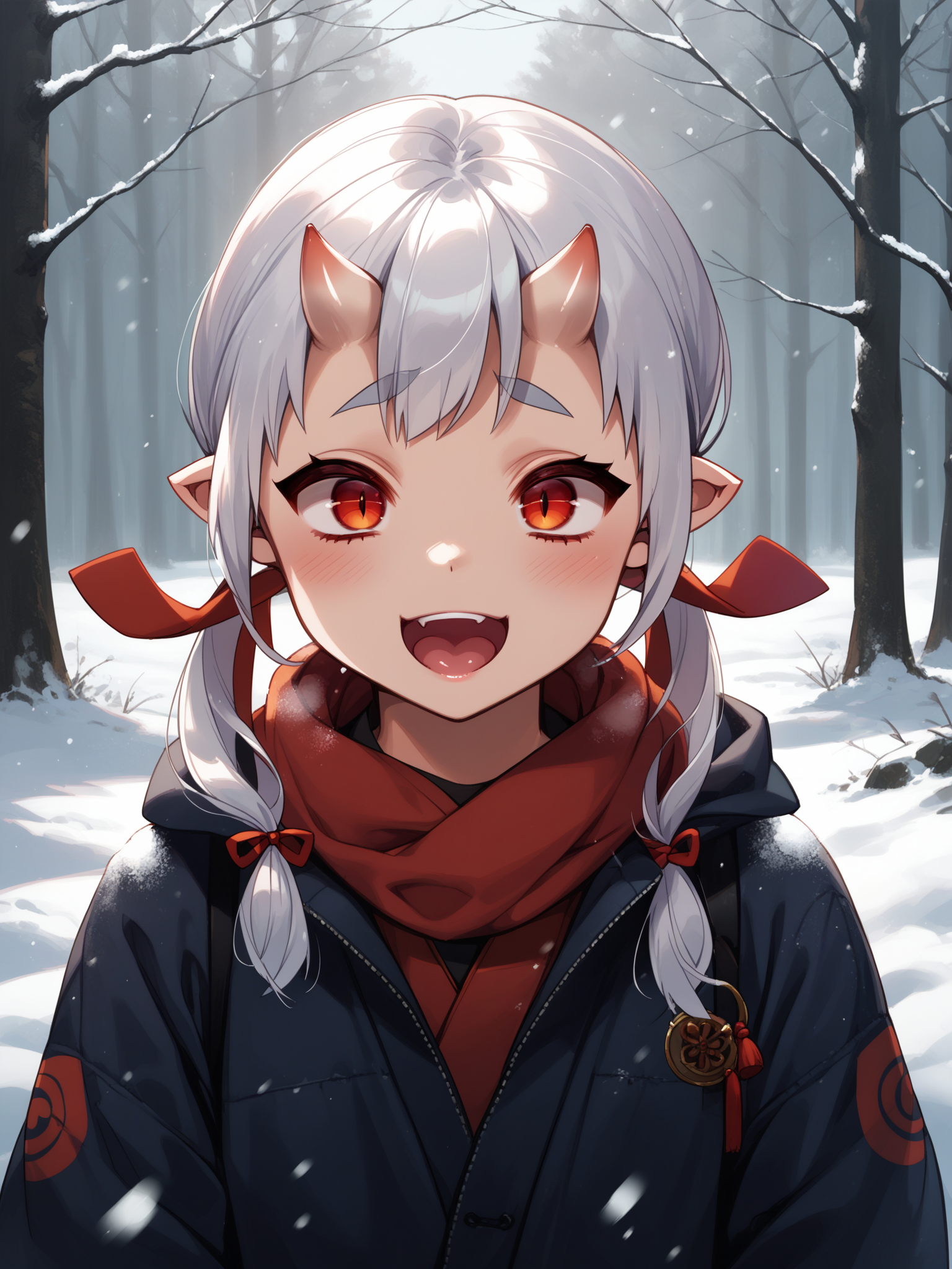 (upper body, solo focus:1.2) <lora:happy_tentacle-momiji-v0.1-000024:1>, ht_momiji, hair ribbon, small breasts, (petite:1.2), <lora:Shed_The_Skin's StS_age_slider_v1_initial_release:-1.2> ( :1.1) ( , (evil eyes :1.2) , (excited :1.2) , torogao , (looking at another:1.2) :1.2) , outdoors, vegetation, (overgrown :1.1), winter, snow , (dawn :0.6), , (:0.5), , ( :0.9), (forest:1.2), lake ( :0.8) score_9, score_8_up, score_7_up, score_6_up, score_5_up, score_4_up, ( [(realistic, photorealistic:1.3):(realistic:1.2):16] [(3d:1.2)::14] :1) <lora:LUUNA's Lunas-NijiJourney-SDXL-B2:0.4>, nijijourney <lora:prgfrg23's Counterfeit-V3.0 Style SDXL_LoRA_Pony Diffusion V6 XL:0.5> <lora:mfcg's mfcgXL:0.12> <lora:reweik's gyokai(himehajime)_PonyXL_style_v01:0.14>