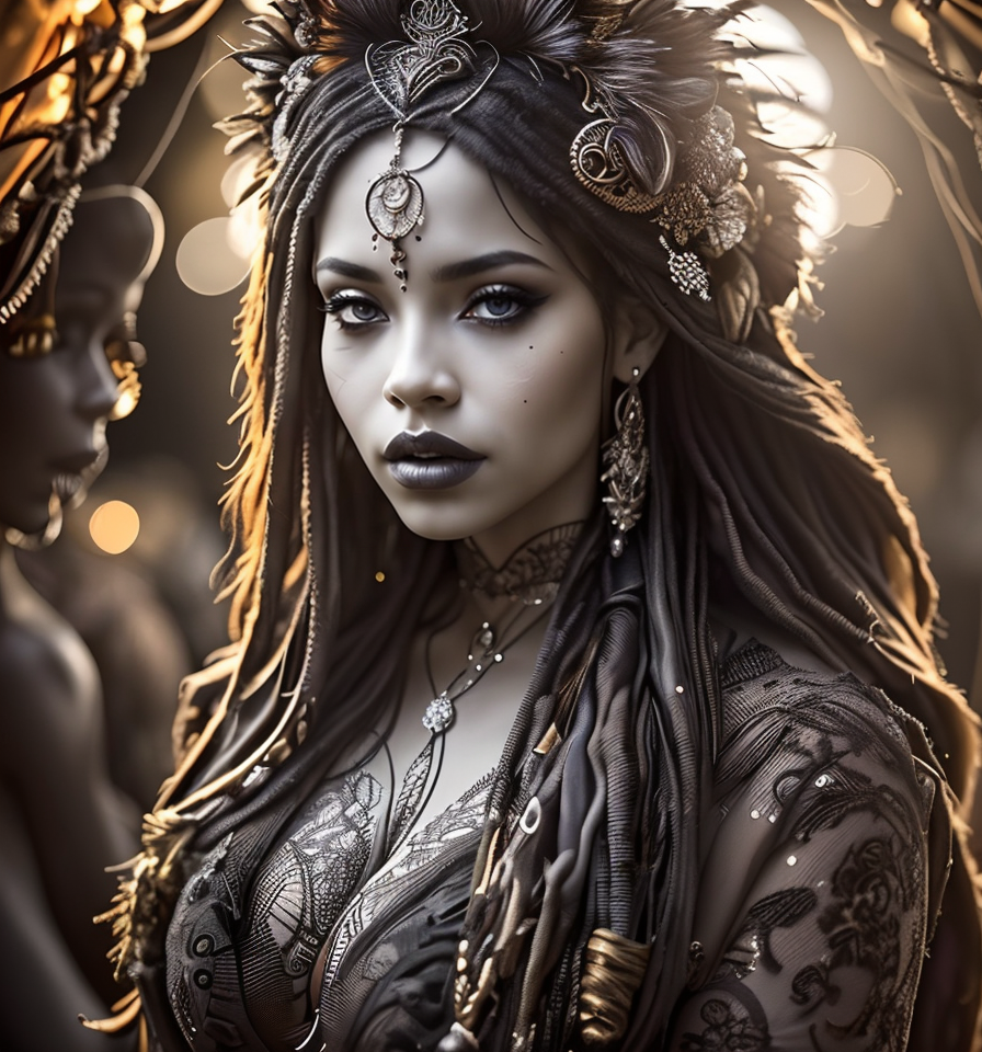 RAW photo, (masterpiece:1.3), subsurface scattering, heavy shadow, (high quality:1.4), (intricate, high detail:1.2), professional photography, HDR, High Dynamic Range, realistic, ultra realistic, photorealistic, high resolution, film photography, ambient lighting, atmospheric effects, <lora:detail_slider_v4:2>, OverallDetail, DaSa,  a woman wearing furs, in a  tent,  <lora:DarkShaman:1>,  <lora:zoom_slider_v1:1>, epiCPhoto