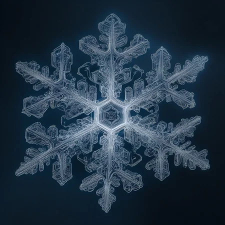 ultrasound detailed sonogram comprised of detailed vertical cascading streams of glowing snowflake of glowing cascading snowflake, forming shape of human embryo of binary machine-code