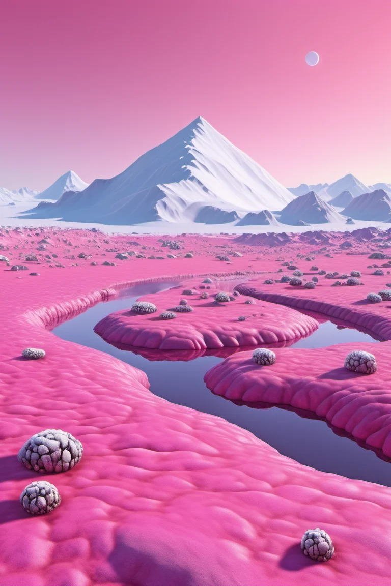 hyper detailed masterpiece, dynamic realistic digital art, awesome quality,diversity tundra of solitude
,pink morass
,meditative geothermal plant
screen space ambient occlusion (ssao),illusory escapism, extraordinary