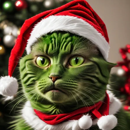 christmas grinch cat