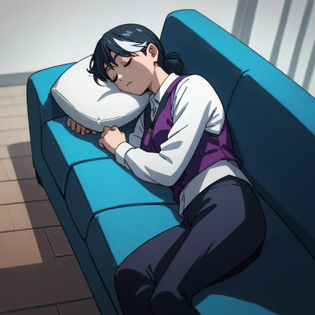 score_9, score_8_up, score_7_up, score_6_up, score_5_up, score_4_up, source_anime, Dealer, sleeping, couch