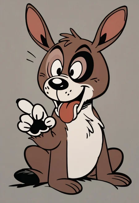 (score_9 | score_8_up | score_7_up) ((masterpiece:1))(best quality,very high quality,ultra detailed:1.2) (2D,cartoon style,anime style)(Smooth:2)(clean blurring) (four fingers on each hand,one thumb on each hand:1), solo, charles, dog, black spot on left eye, white fur, paw, dog paws, donkey dog hybrid, Full Donkey, half donkey, donkey head, donkey ears, donkey tail,