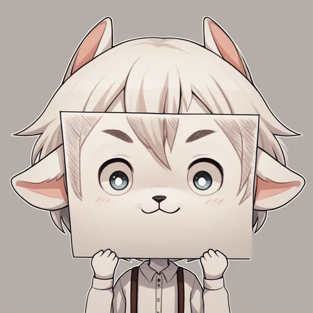 score_9, score_8_up, score_7_up, <lora:PaperLikeFacePony:0.8>
PaperLikeFace,1boy,:3,white fur,furry,holding paper with emoji face,ears,big eyes,big pupils