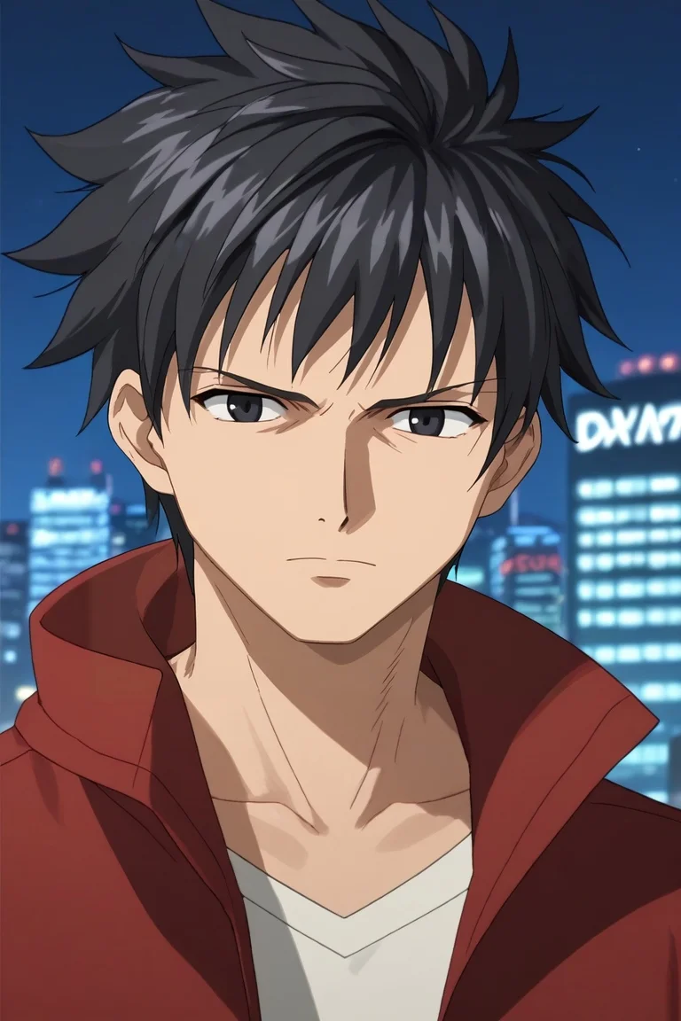 score_9, score_8_up, score_7_up, , , rating_safe, , , depth of field, 1boy, male focus, <lora:gray_fullbuster_pony:0.57>, gray_fullbuster, black hair, black eyes, spiked hair, solo, close-up, city, city lights, dawn, arm support, sad, <lora:fsn_style_pony:0.98>, fsn_style, , <lora:sdxl_lightning_8step_lora:1>