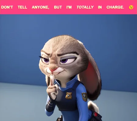 score_9_up, score_9, score_8_up, score_7_up, rating_explicit, leaning forward, smirk, half-closed eyes, shushing, finger to mouth, inside library, 1girl, solo, upper body, source_anime, girl 5hu5hing, Judy Hopps, 24 years old female, adult, Gray fur, Long ears, Pink nose, Purple eyes, Rabbit, Police uniform, Blue vest, Duty belt, Badge, Fluffy tail, judyhopps