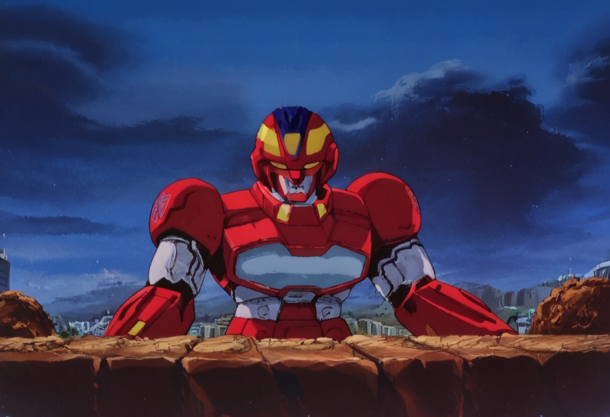 score_9, score_8_up, score_7_up, zPDXL, masterpiece, anime, <lora:sn0wStyle:1> <lora:HKHorrorXL:1> danzaiver, robot, solo, mecha,<lora:Danzaiver_Evil_Zone:1>city, outdoor, Transformers, animation Transforms into a Futuristic Space Fighter  craft, <lora:Transformers 86 FT:1>