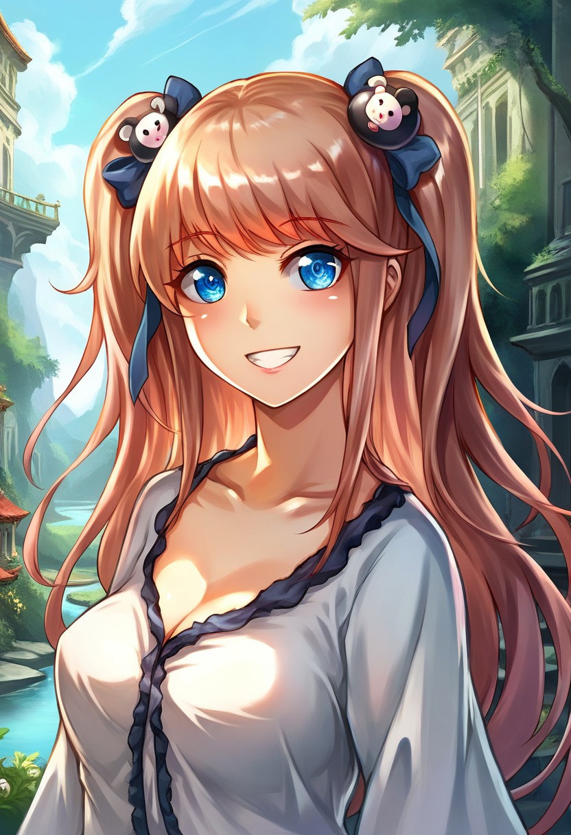 (score_9, score_8_up, score_7_up,masterpiece,best quality,uncensored:1.1),beautiful aesthetic, very intricate, high quality details, source_anime, amazing quality, very aesthetic, absurdres, newest, scenery, volumetric lighting BREAK,
shiny skin,
suoni_(deeperocean)
BREAK,
enoshima junko
looking at viewer,
smile, happy, v
