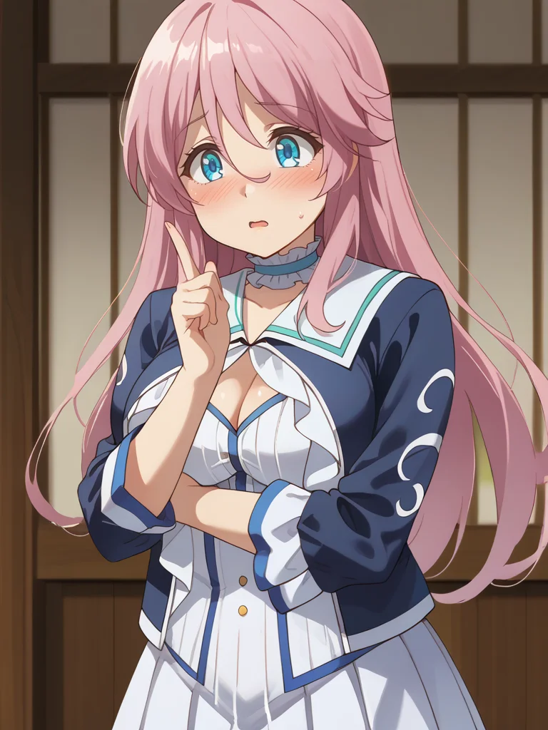 score_9, score_8_up, score_7_up, score_6_up, score_5_up, score_4_up, source_furry,cinematic shadow, detailed hands,random sexy pose,character focus, detailed skins, perfect curvy medium breasts, body blush,<lora:StS_PonyXL_Detail_Slider_v1.4_iteration_3:4>, (sidelocks:1.4),cowboy shot, high resolution,anime screencap, anime coloring, ultra detailed,8K,16K,32k,64k,128k,256k,ultra-detailed,best quality, <lora:zPDXLxxx+:1> zPDXLxxx, <lora:zPDXLpg+:1> zPDXLpg, cowboy shot, <lora:Flare_Arlgrande_Jioral_Freia:1>,freia,long hair,pink hair,bangs, blue eyes, freiadress,frilled choker,sailor collar, cleavage,blue long sleeves jacket, open jacket, white dress, frills, white pleated skirt, zettai ryouiki, shy, random sexy pose, orgasm