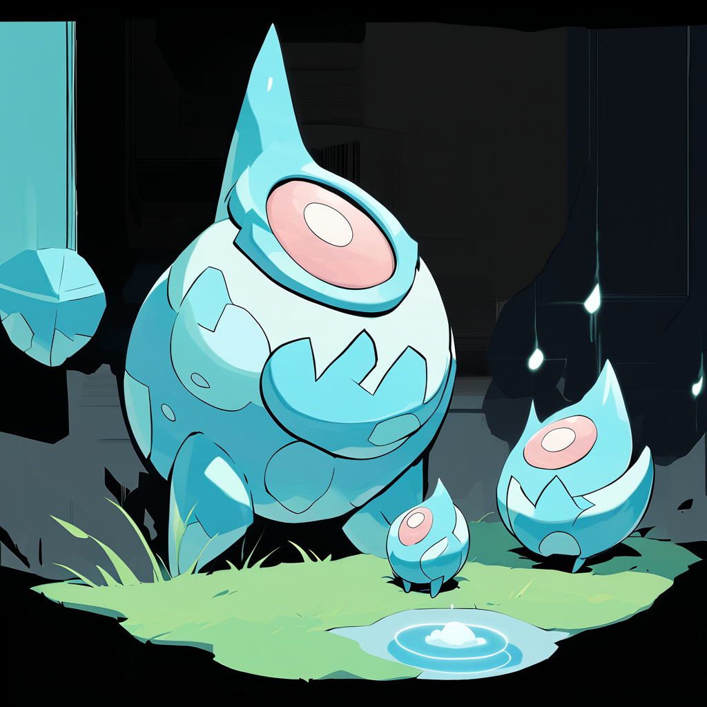 <lora:pokemon_pony_xl:1>, watercolor creature art like pokemon, Type: Rock, Type: Rock, Egg Group: Water 3, is a pokemon creature that The monster's growl reverberates through the ground, sending vibrations that can be felt from afar,It can fold its Cyan ears to cover its eyes protecting them from Normal storms,The creature's laughter resonates with a Cyan timbre, known to have a calming effect on nearby beings.,The animal's laughter creates ripples in the Grass fabric of reality altering the environment in subtle ways,Its eyes shed Gold tears believed to have healing properties for those who are pure of heart score_9, score_8_up, score_7_up, score_6_up, score_5_up, score_4_up.  Simple black background, (Masterpiece:1.3) (best quality:1.2) (high quality:1.1)