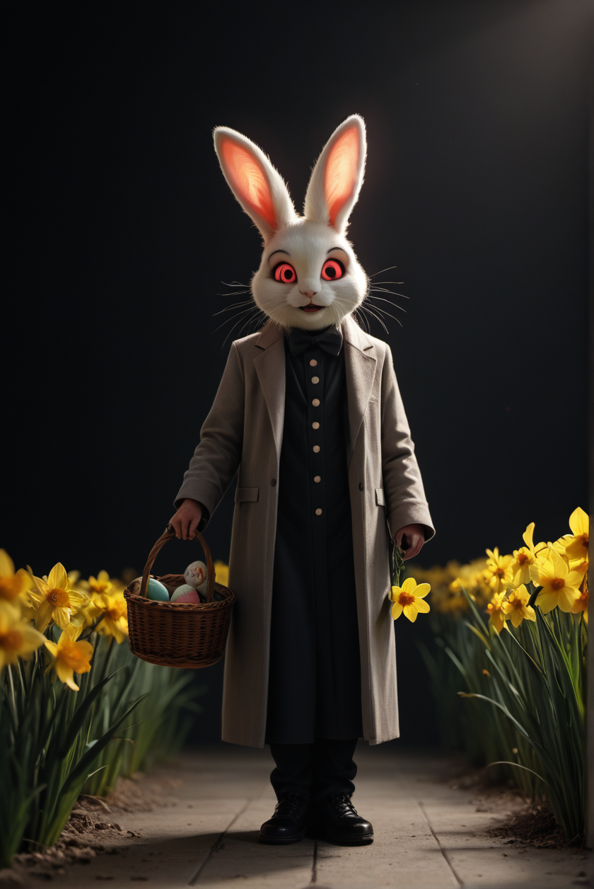 Generation Mode:

sdxl_txt2img

Positive Prompt:

score_9, score_8_up, score_7_up, Happy3aster, yellow flowers, easter eggs in basket, A very detailed dark image, one woman(silhouette:1.25), dark background, (blacklight illumination:1.1), (dark energy:1.2), vibrant magenta hues, (portal to another world:1.1), extremely detailed, intricate design, (limited palette:1.1), predominant pink tones,

Negative Prompt:

low quality, pixelated, nsfw, cleavage, nipples

Positive Style Prompt:

score_9, score_8_up, score_7_up, Happy3aster, yellow flowers, easter eggs in basket, A very detailed dark image, one woman(silhouette:1.25), dark background, (blacklight illumination:1.1), (dark energy:1.2), vibrant magenta hues, (portal to another world:1.1), extremely detailed, intricate design, (limited palette:1.1), predominant pink tones,

Negative Style Prompt:

low quality, pixelated, nsfw, cleavage, nipples

Model:

ponyRealism_v21MainVAE (SDXL)

VAE:

fenrisxl_SDXLLightning (SDXL)

Width:

840

Height:

1256

Seed:

3157272588

Steps:

35

Scheduler:

euler_a

CFG scale:

4

CFG Rescale Multiplier:

0

Seamless X Axis:

false

Seamless Y Axis:

false

High Resolution Fix Enabled:

false

LoRA:

Happy3aster Pony (SDXL) - 0.75