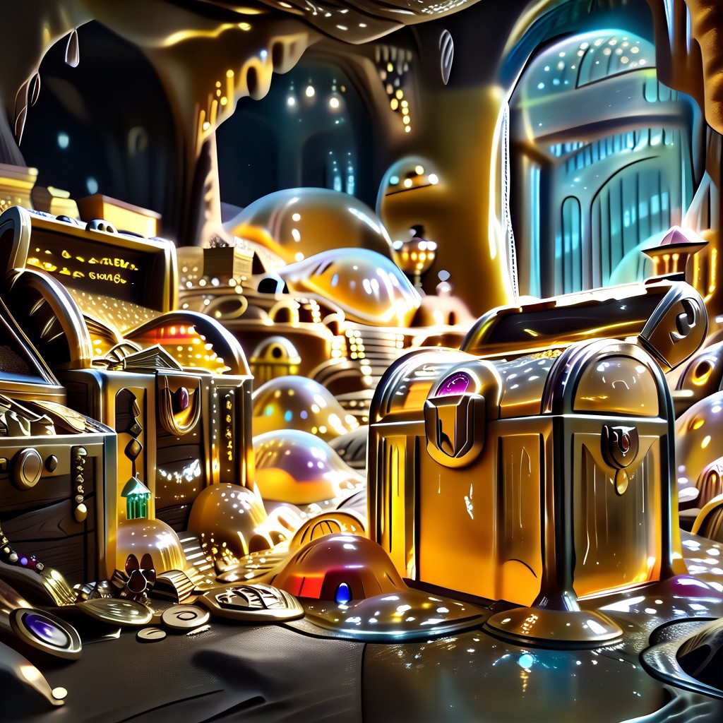 chalice made out of slime, fancy cup made out of slime, fancy chalice made out of slime, Detailed chalice made out of gold slime, Gem-studded slime chalice, multi-colored gems made out of slime, in a room of treasure made out of slime,  gold coins and bars made out of slime, wood-like treasure chest made out of slime, wood-colored slime chest, 
treasure-room, treasure, treasure chest, gemstone, coins, gold bars, gold pile, 
everything made of slime, No simple background,
((translucent slime)), ((transparent slime)), (bioluminescent slime), sl1m3, slime, great lighting, even lighting, no bright spots,