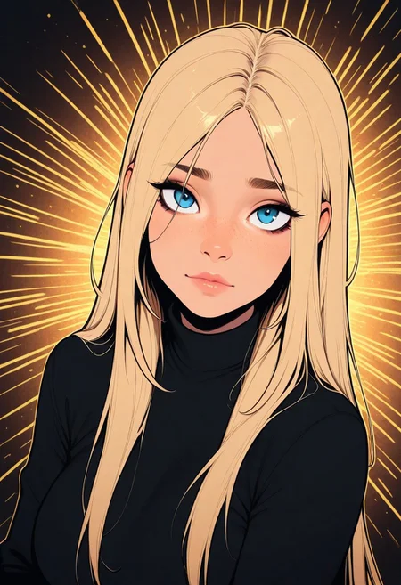 HDR, 8K, high contrast, masterpiece, best quality, amazing quality, very aesthetic, realistic, newest, volumetric lighting, (artist:incase:0.5), (artist:tsuaii:0.5), (flat colors:2), ultra detailed, golden hour, golden hour light on face, PG, well lit face, fully lit face, beautiful background, outside,
1girl, attractive, big eyes, blue eyes, light blonde hair, (long hair), (long straight hair:1.4), parted bangs, hair on face, long hair strands, long hair ahead, long bangs, detailed hair, ear behind hair, hidden ears, makeup, plump lips, eyeliner, lipstick, large breasts, freckles, freckles on body, curvy, looking at viewer, head tilt, hair flowing, Expressiveh, submissive expression, fashionable clothes,
dynamic angle, shy,