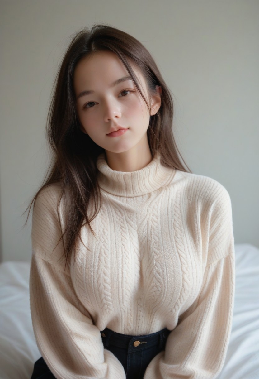 1girl,brown_hair,japanese_girl,pale skin,pink cheek,huge tits,sweater,
, thora,
score_9, score_8_up, score_7_up,high res ,masterpiece,best quality, pureerosface_v1