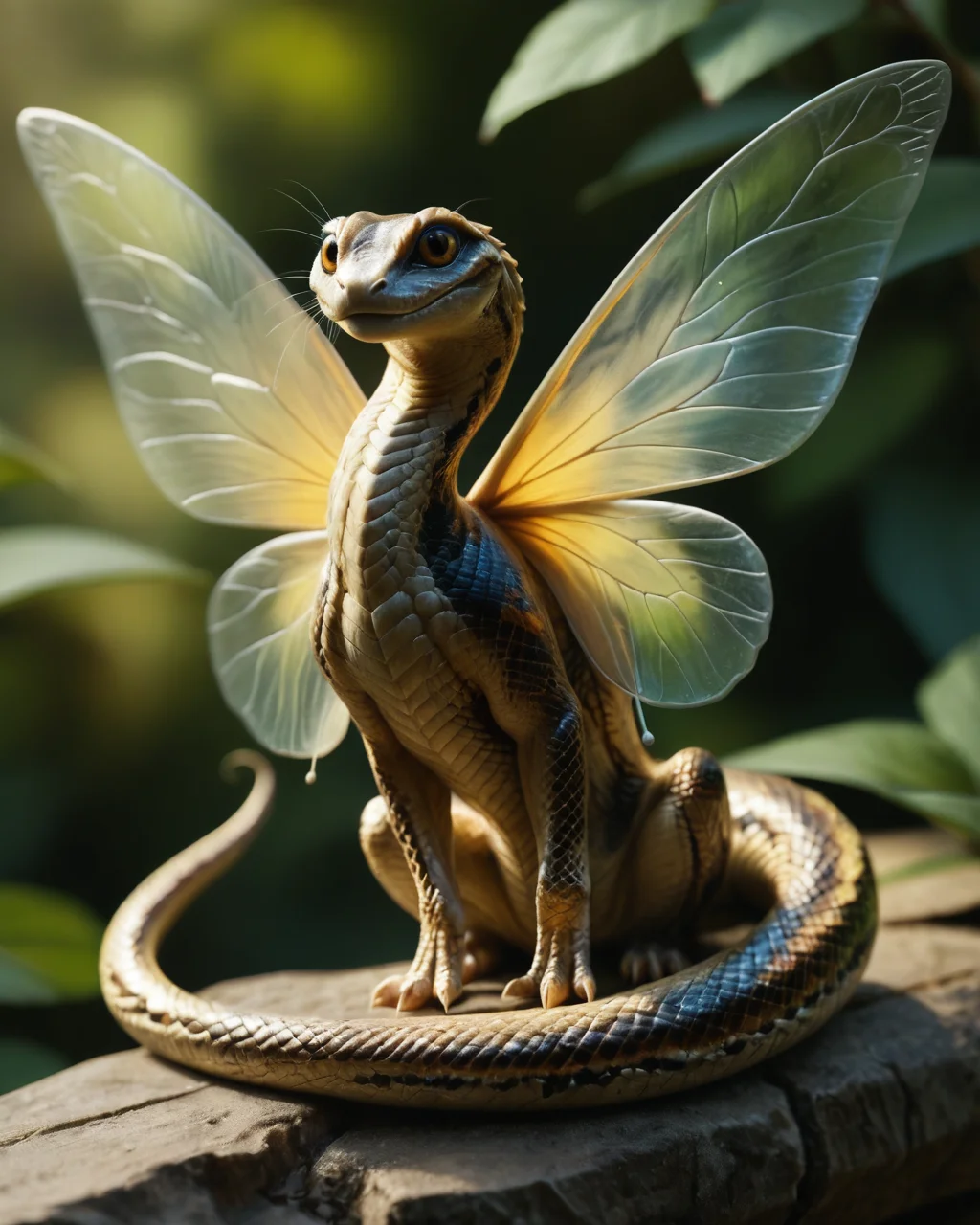 score_9, score_8_up, score_7_up, intricate details, rating_safe,
<lora:SnakeSkinStyle:0.7>,
1boy(solo, 
feral furry, fairy with Jed-snkskn, snakeskin, 
full body, looking at the viewer, solo, happy), detailed background, depth of field, subsurface scattering, 
<lora:ral-chrosc-clr:0.5>, ral-chrosc-clr,
<lora:xl_more_art-full_v1:0.3>,
<lora:add-detail-xl:0.3>