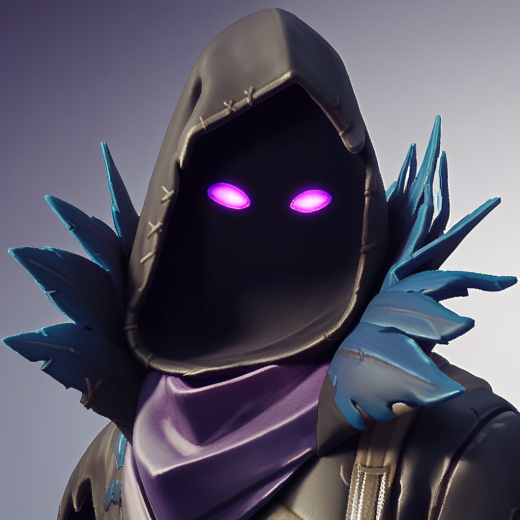 score_9, score_8_up, score_7_up, source_cartoon, solo, 1boy, fort_raven, faceless, glowing purple eye, coat, hood, black skin, portrait,