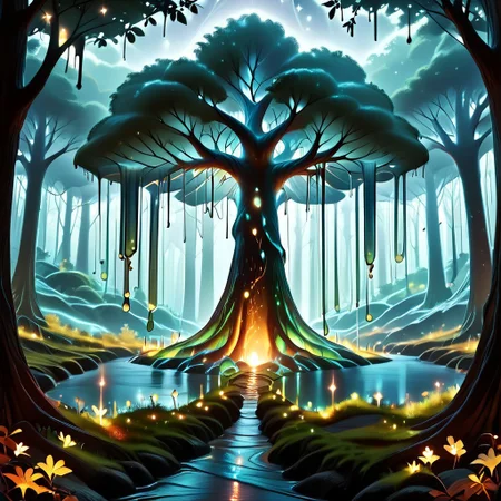 {{ (  score_9, score_8_up, score_7_up, score_6_up, Masterpiece, Highly Detailed, 8k, Volumetric Lighting, Shadows, Proper Lighting Effects, Full body Shot, sl1m3d, slime-morph ) }}
BREAK
{{ Detailed Background ( Deep Forest, Nighttime, Full Moon, Stars, Sparse Clouds ) }}
BREAK
Owls Flying Through The Trees