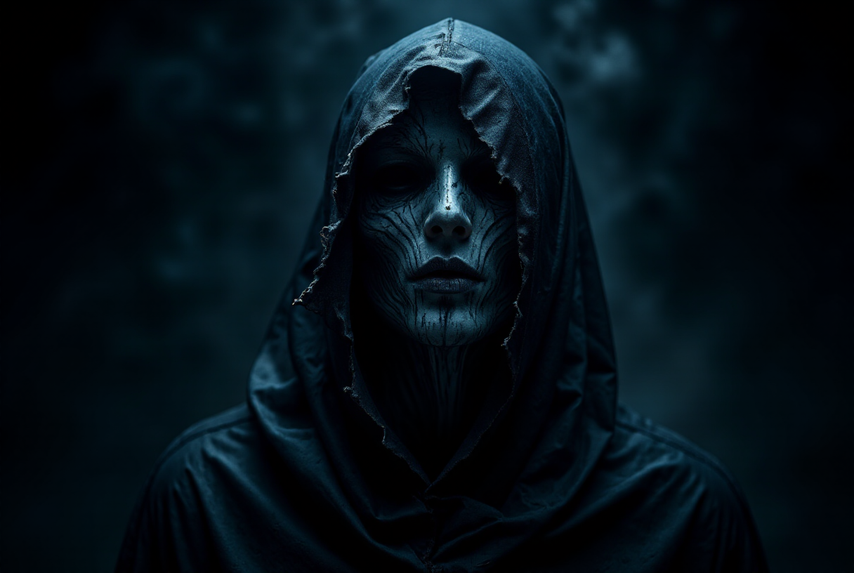 (alex grey art ambient lighting close-up stunning environment Face Splitting) masterpiece, best quality, ultra high res, beautiful, visually stunning, elegant, incredible details, award-winning art, , g0s1, ghost, hood, torn cloak, faceless, torn fabric, no humans, floating,  <lora:midjourney_whisper_flux_lora_v01:1>  electaln  <lora:Electaln-4:0.6>